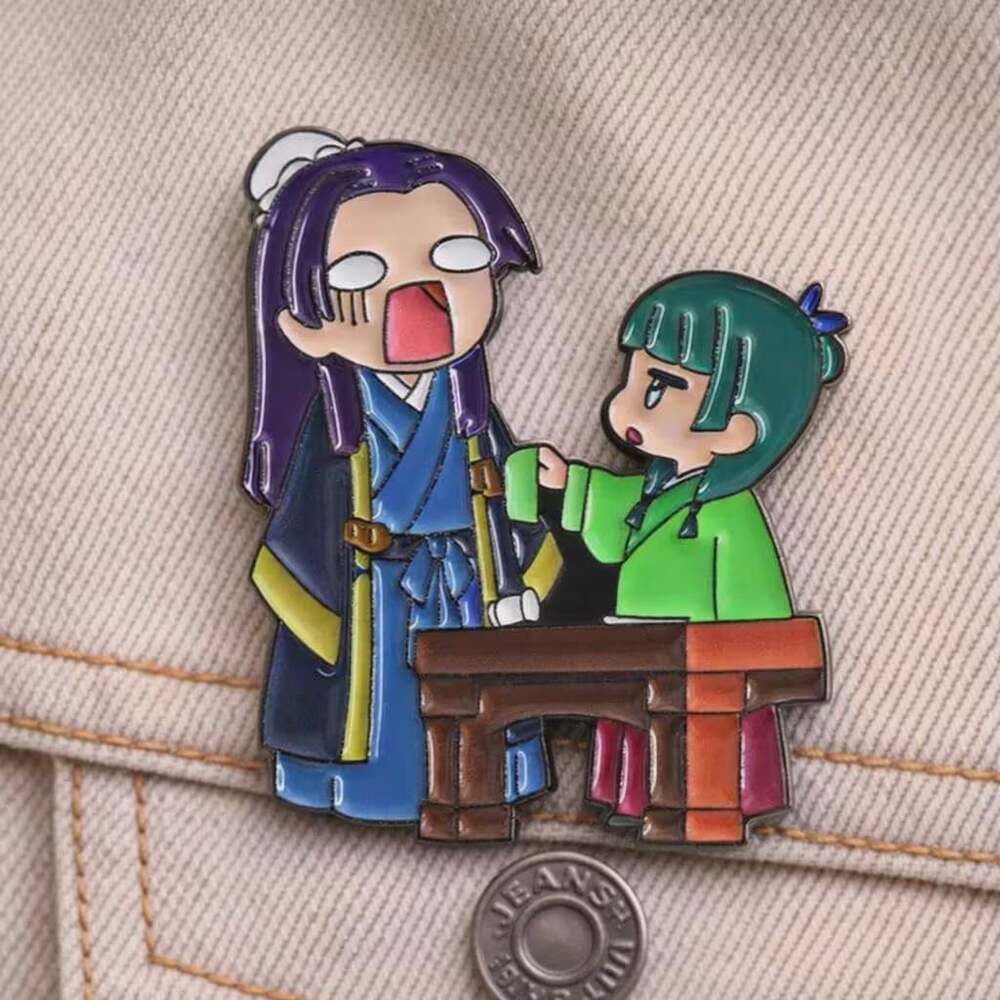 Maomao and Jinshi Enamel Pins, Apothecary Diaries Chibi Lapel Badge, Anime Chara